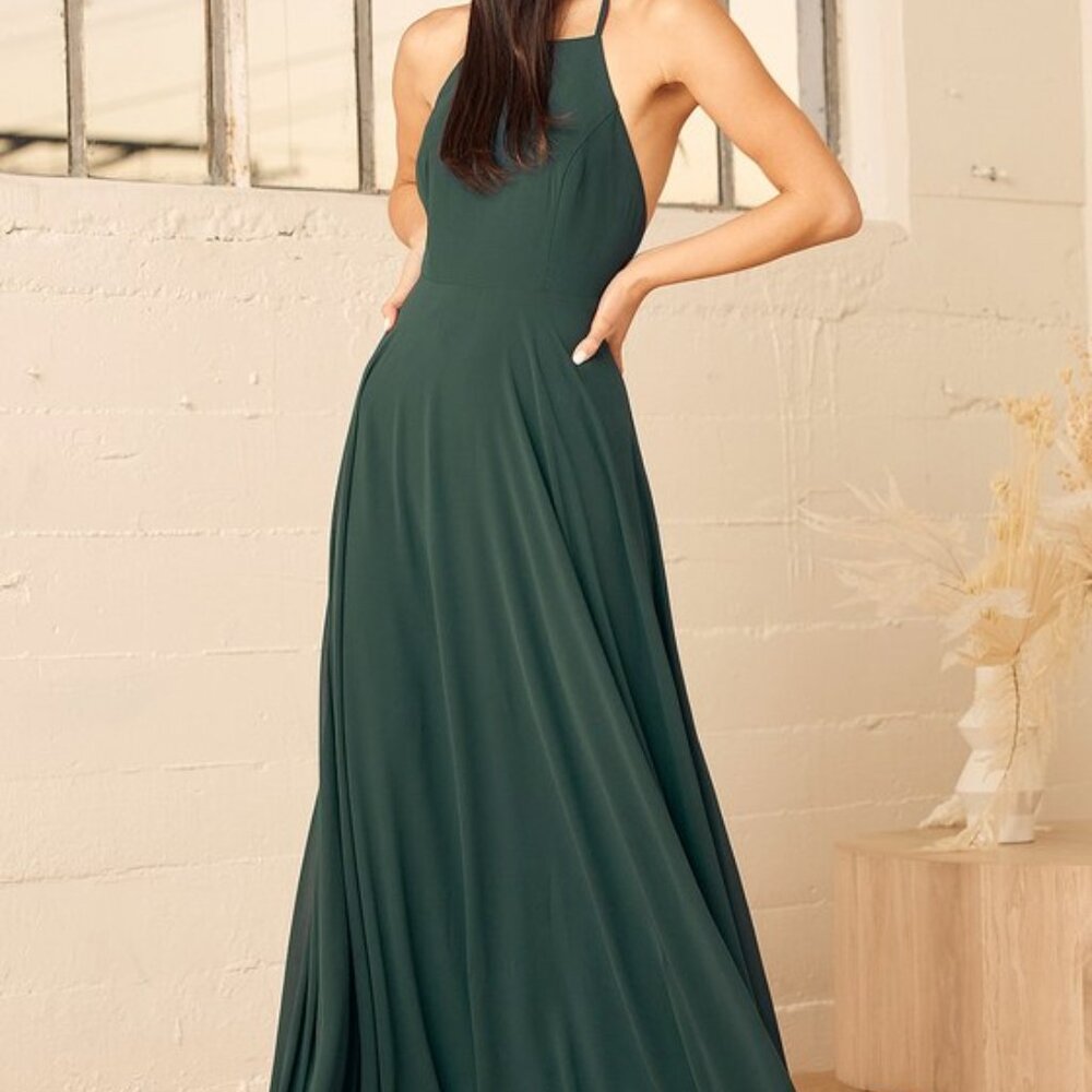 Lulus Dark Green Maxi Dress - Size M